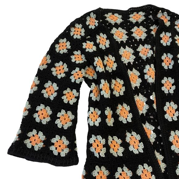 Vintage Granny Square Sweater Cardigan - Picture 3 of 8